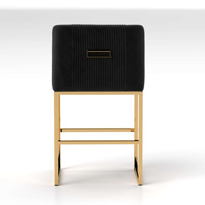 SEYNAR Modern Glam Velvet Golden Matel Frame Counter or High Bar Stools Set of 2/4