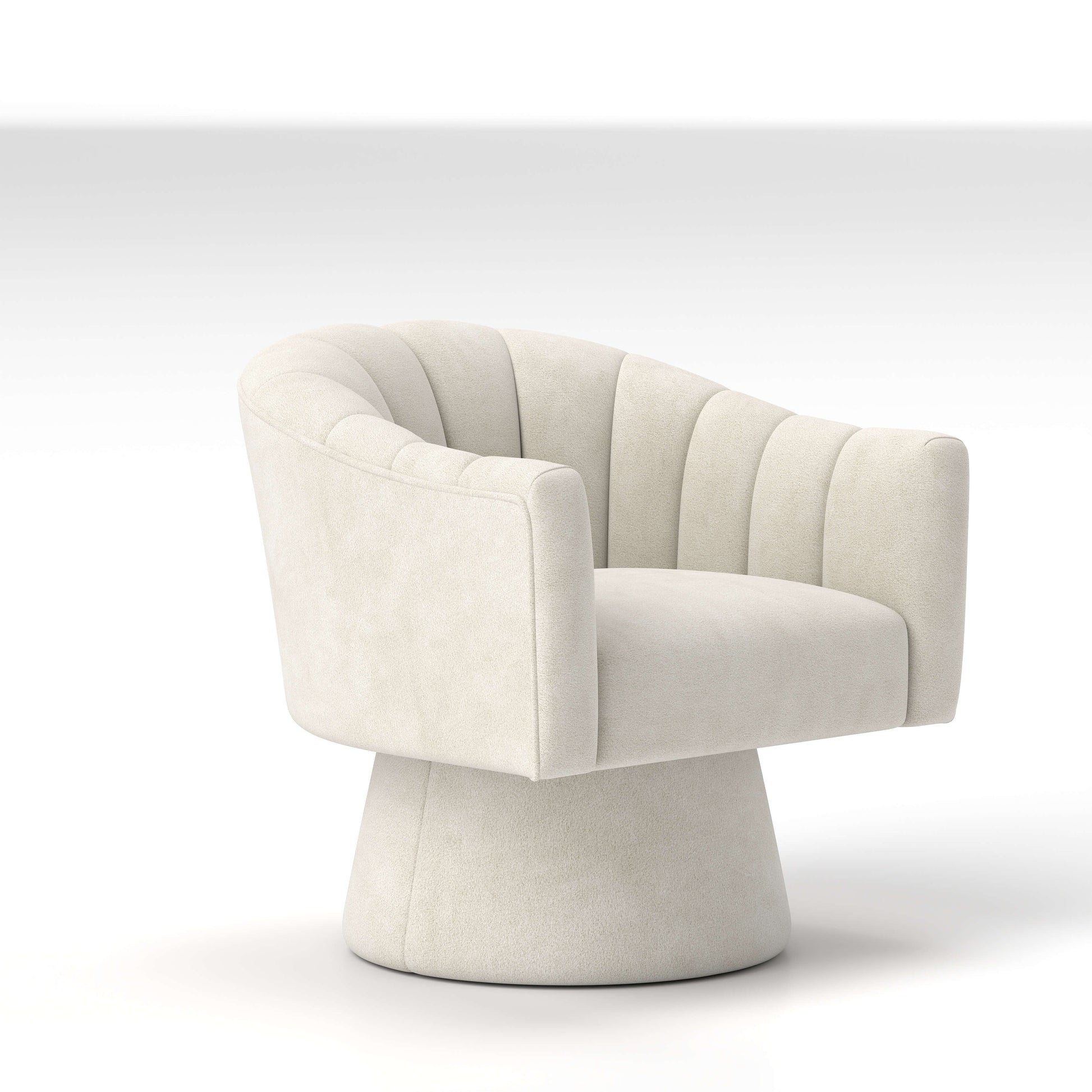 SEYNAR Modern Glam Velvet Upholstered Round Swivel Accent Arm Barrel Chair for Living Room(Single/Set of 2)