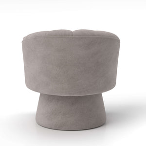 SEYNAR Modern Glam Velvet Upholstered Round Swivel Accent Arm Barrel Chair for Living Room(Single/Set of 2)