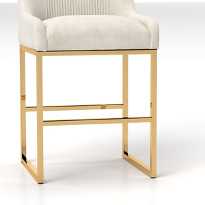 SEYNAR Modern Glam Velvet Golden Matel Frame Counter or High Bar Stools Set of 2/4