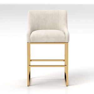SEYNAR Modern Glam Velvet Golden Matel Frame Counter or High Bar Stools Set of 2/4