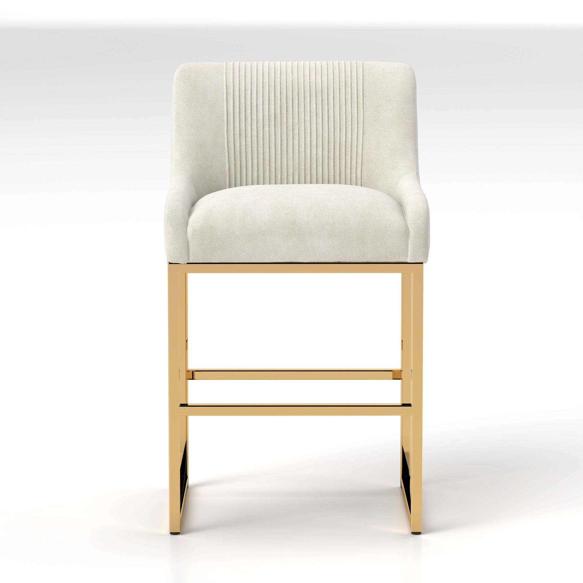 SEYNAR Modern Glam Velvet Golden Matel Frame Counter or High Bar Stools Set of 2/4