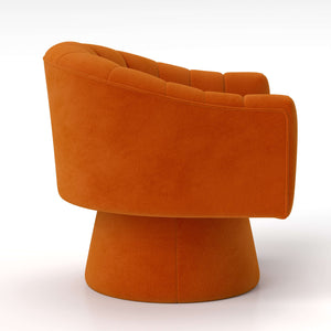 SEYNAR Modern Glam Velvet Upholstered Round Swivel Accent Arm Barrel Chair for Living Room(Single/Set of 2)