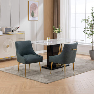 SEYNAR Modern Glam PU Leather Dining Chair or Vanity Chair Set of 2/4/6 with Rear Handle