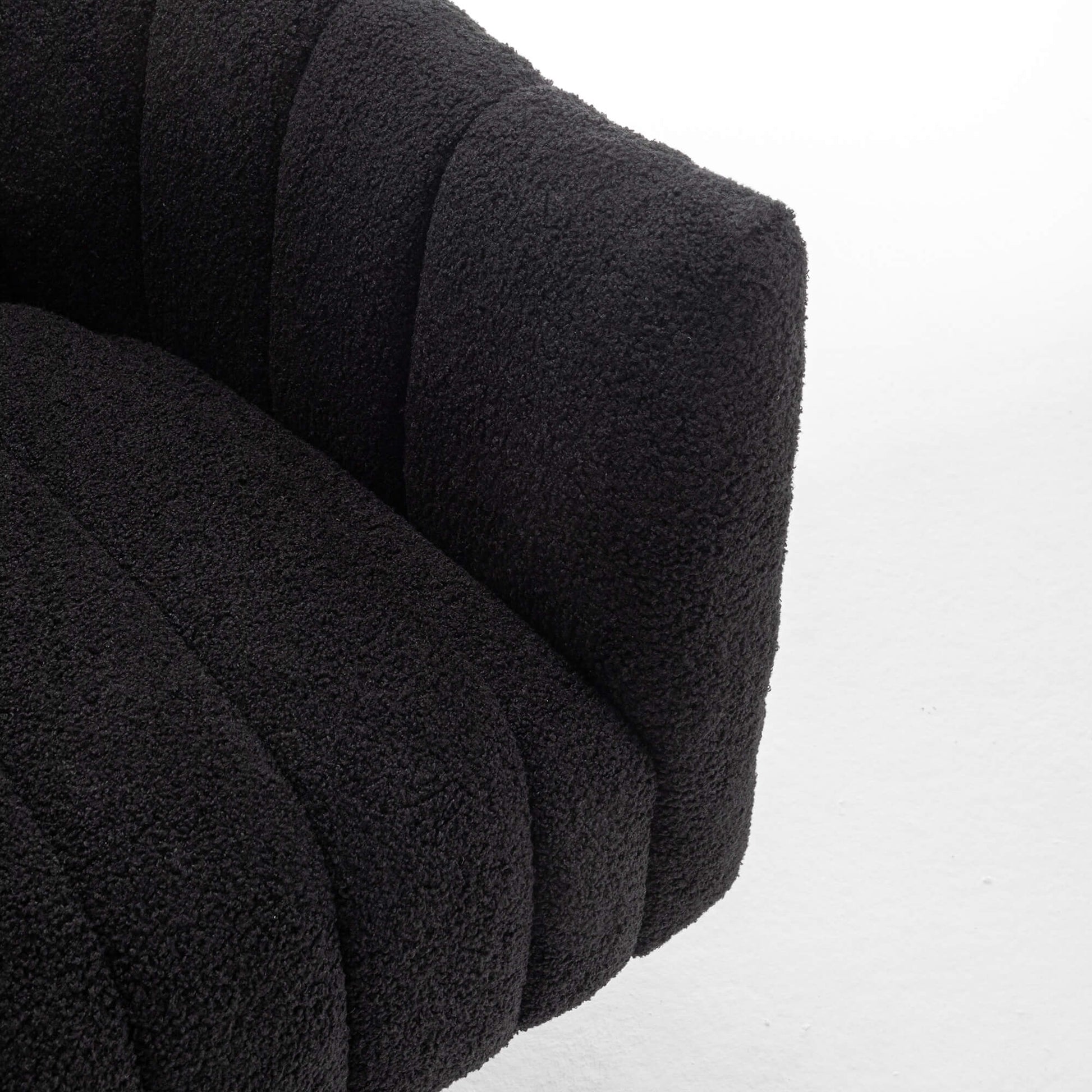 SEYNAR Modern Glam Teddy Fabric Upholstered Round Swivel Accent Barrel Chair(Single/Set of 2)