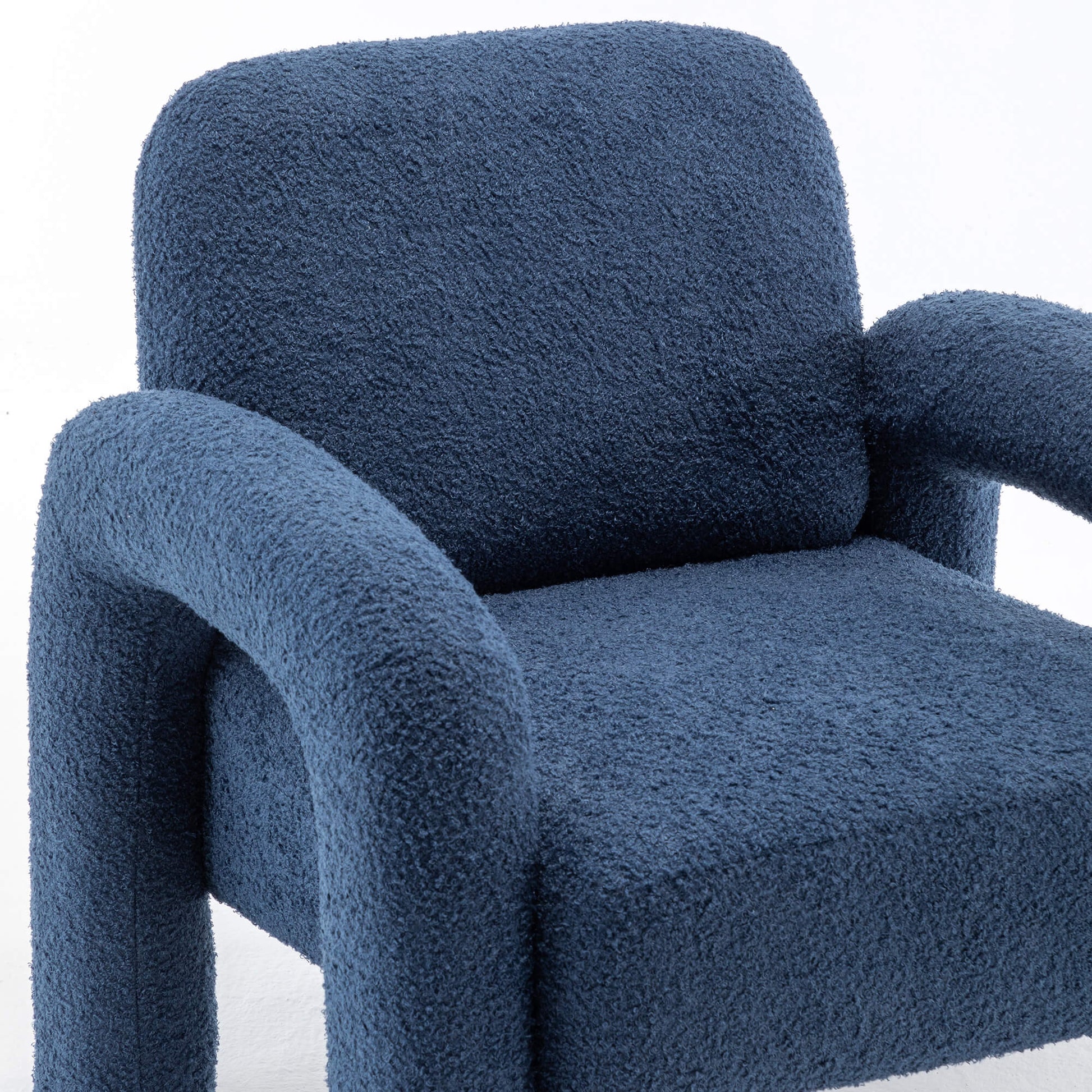 SEYNAR Modern Teddy Fabric Accent Chair with Sleek Legs (Single/Set of 2)
