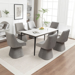 SEYNAR Modern Velvet 360 Degree Swivel Armless Dining chair(Single/Set of 2/4/6)