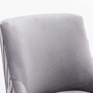 SEYNAR Modern Velvet Pleated Finish Back Dining Chair Set of 2/4/6 with Rear Handle