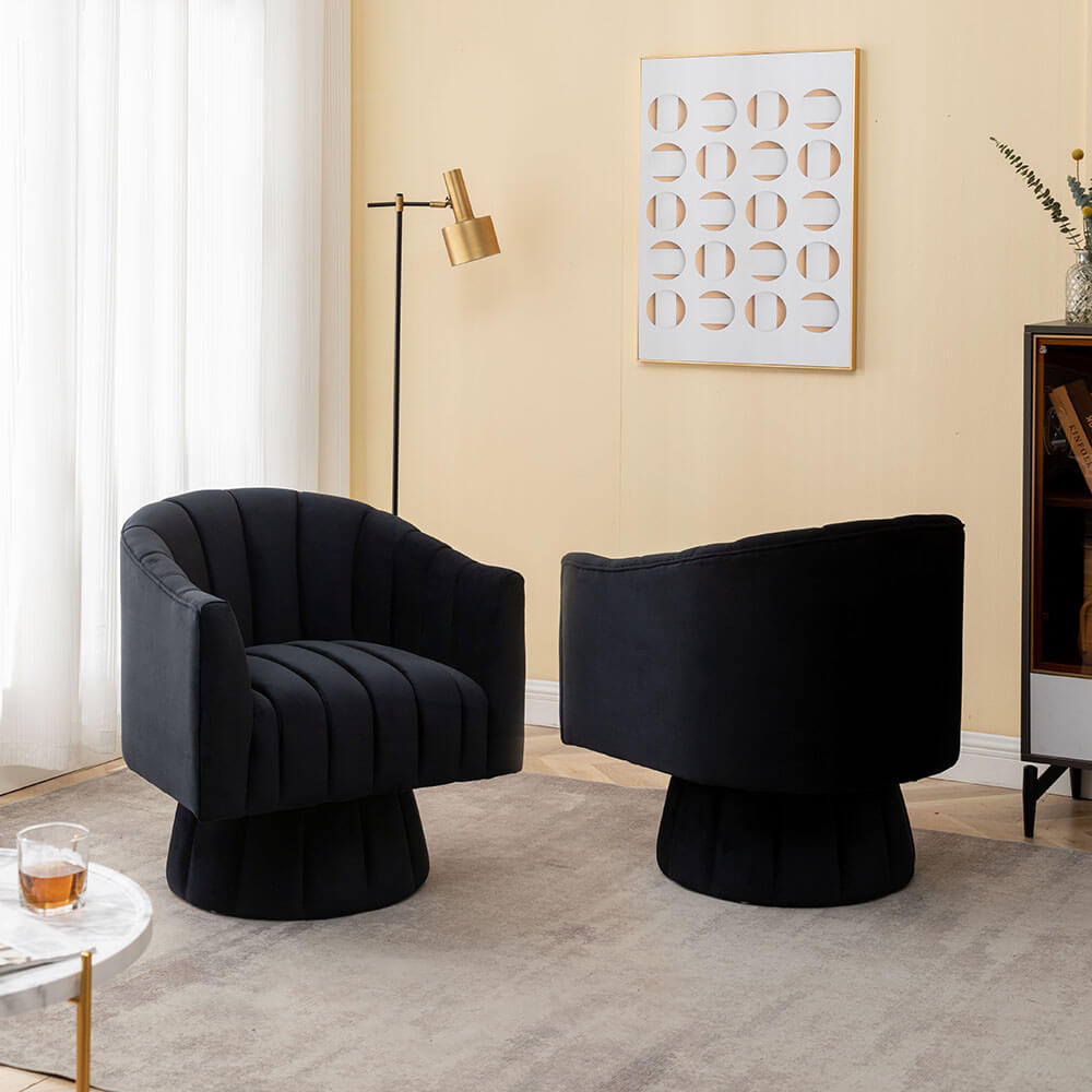 SEYNAR Accent Chair Mid Century 360 Degree Swivel Chair Set of 2/Single