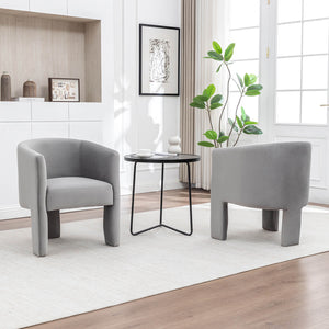SEYNAR Modern Velvet Accent Chair, Upholstered Barrel Chair with Unique Solid Base for Living Room Soft Club Chair(Single/Set of 2/4/6)