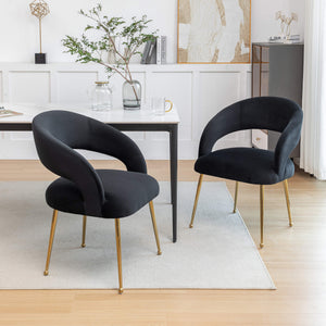 SEYNAR Mid Century Modern Velvet Upolstered Open-Back Dining Chair Set of 2/4/6