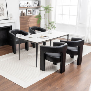 SEYNAR Modern Glam PU Leather Upholstered Dining Chair