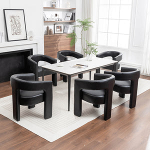 SEYNAR Modern Glam PU Leather Upholstered Dining Chair