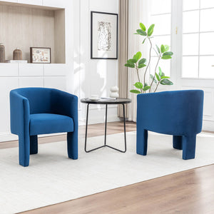 SEYNAR Modern Velvet Accent Chair, Upholstered Barrel Chair with Unique Solid Base for Living Room Soft Club Chair(Single/Set of 2/4/6)
