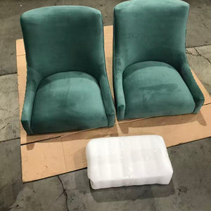 SEYNAR Upholstered Dining Chair Set of 2 - Green (Imperfect)