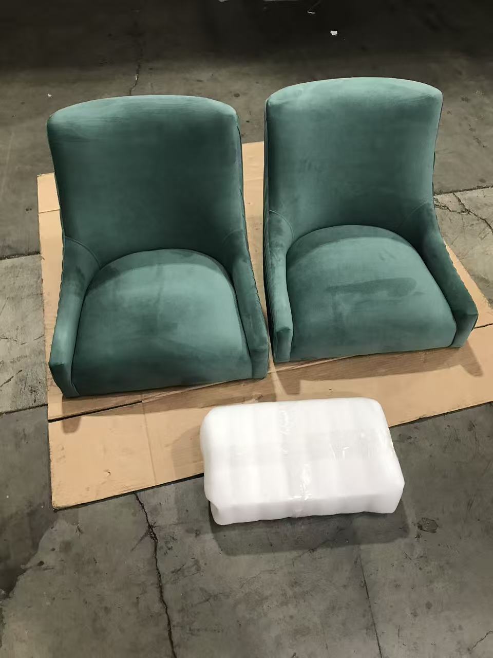 SEYNAR Upholstered Dining Chair Set of 2 - Green (Imperfect)