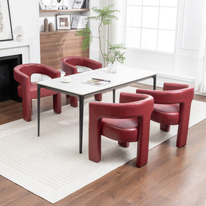 SEYNAR Modern Glam PU Leather Upholstered Dining Chair