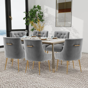 SEYNAR Modern Dining Chairs Set of 2/4/6, Upholstered Accent Chair Tufted Back Armless Chair with Back Pull