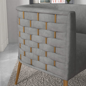 SEYNAR Mid-Century Modern Velvet Barrel Accent Chair, Round Upholstered Living Room Chair with Gold Finish Metal Base(Single/Set of 2)