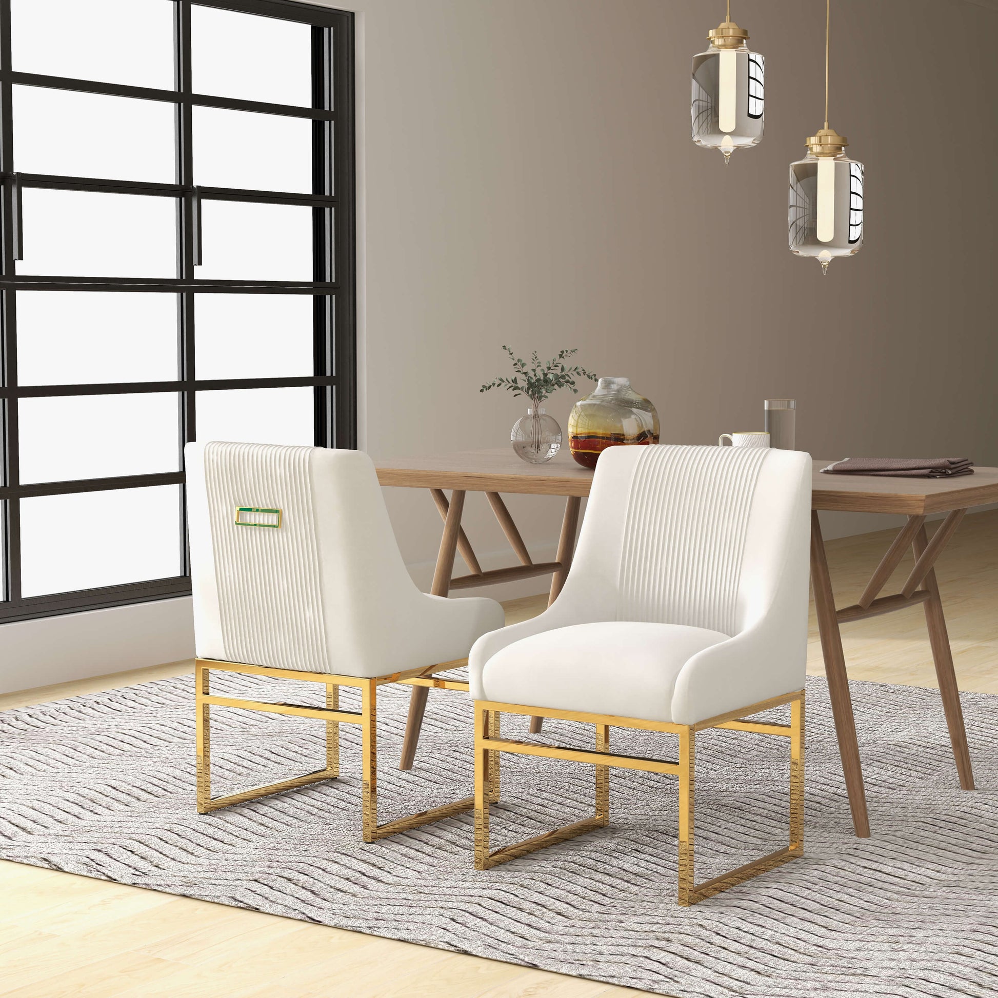 SEYNAR Contempoary Velvet Dining Chair with Metal Frame Legs, set of 2/4/6/8