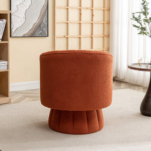 SEYNAR Modern Glam Teddy Fabric Upholstered Round Swivel Accent Barrel Chair(Single/Set of 2)