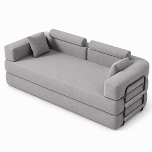 SEYNAR Corduroy Folding Sofa Bed, Memory Foam Compressed Sleeper Couch No Assembly