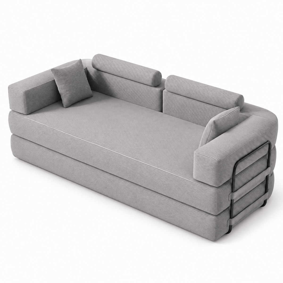 SEYNAR Corduroy Folding Sofa Bed, Memory Foam Compressed Sleeper Couch No Assembly