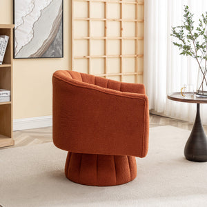 SEYNAR Modern Glam Teddy Fabric Upholstered Round Swivel Accent Barrel Chair(Single/Set of 2)
