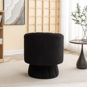 SEYNAR Modern Glam Teddy Fabric Upholstered Round Swivel Accent Barrel Chair(Single/Set of 2)