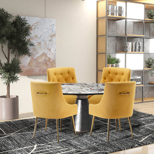 SEYNAR Modern Dining Chairs Set of 2/4/6, Upholstered Accent Chair Tufted Back Armless Chair with Back Pull