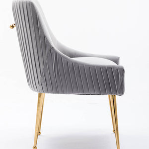 SEYNAR Modern Glam Boucle Pleated Velvet Dining Chair or Vanity Chair Set of 2/4/6