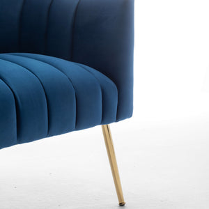 SEYNAR Modern Velvet Accent Chair,Round Upholstered Barrel Chair for Living Room
