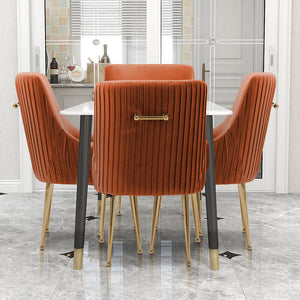 SEYNAR Modern Glam Boucle Pleated Velvet Dining Chair or Vanity Chair Set of 2/4/6