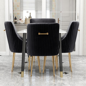 SEYNAR Modern Glam Boucle Pleated Velvet Dining Chair or Vanity Chair Set of 2/4/6