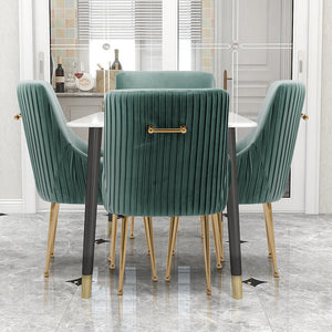 SEYNAR Modern Glam Boucle Pleated Velvet Dining Chair or Vanity Chair Set of 2/4/6