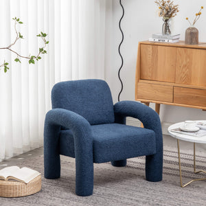 SEYNAR Modern Teddy Fabric Accent Chair with Sleek Legs (Single/Set of 2)