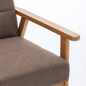 SEYNAR Mid-Century Linen Button-Tufted Accent Chair with Solid Wood Frame(Single/Set of 2)