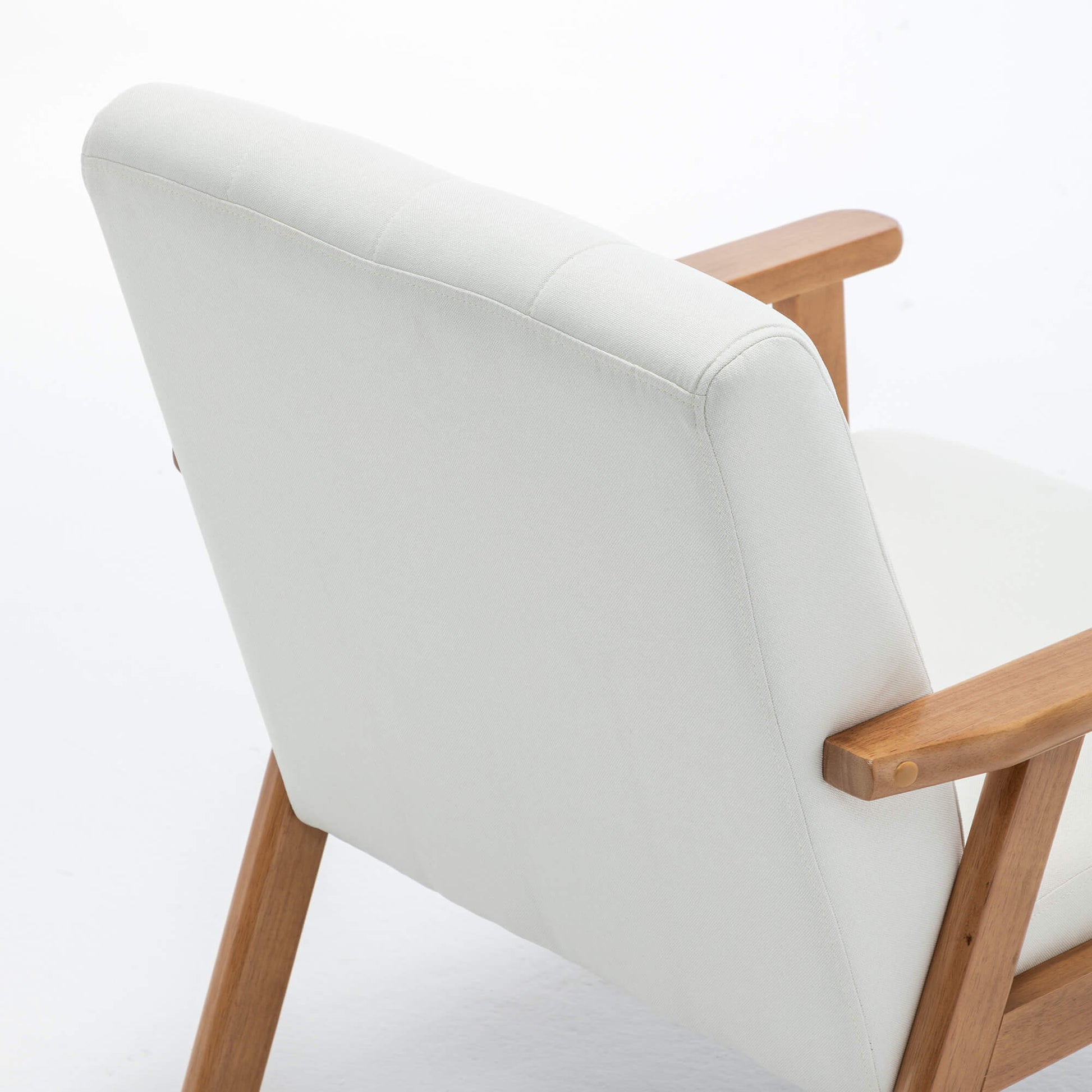 SEYNAR Mid-Century Linen Button-Tufted Accent Chair with Solid Wood Frame(Single/Set of 2)