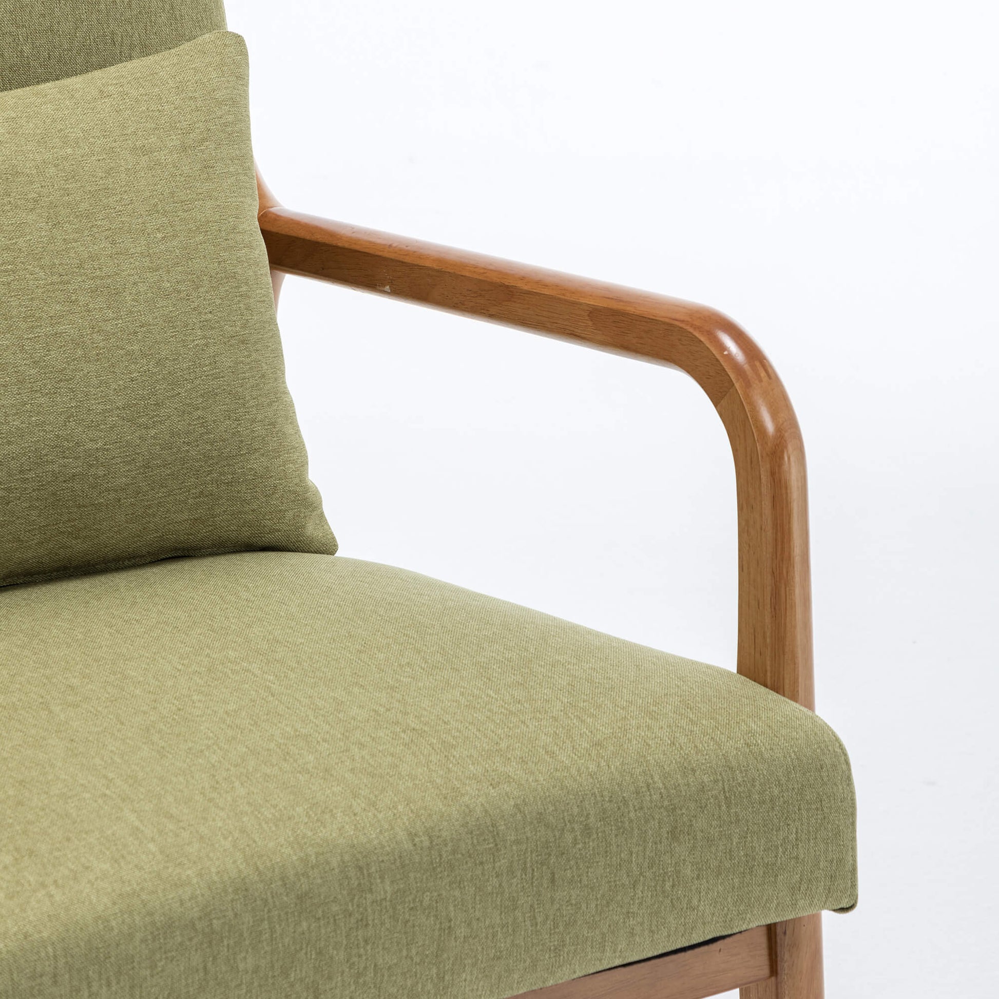 SEYNAR Mid-Century Modern Linen Accent Chair with Solid Wood Frame(Single/Set of 2)