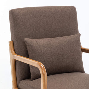 SEYNAR Mid-Century Modern Linen Accent Chair with Solid Wood Frame(Single/Set of 2)