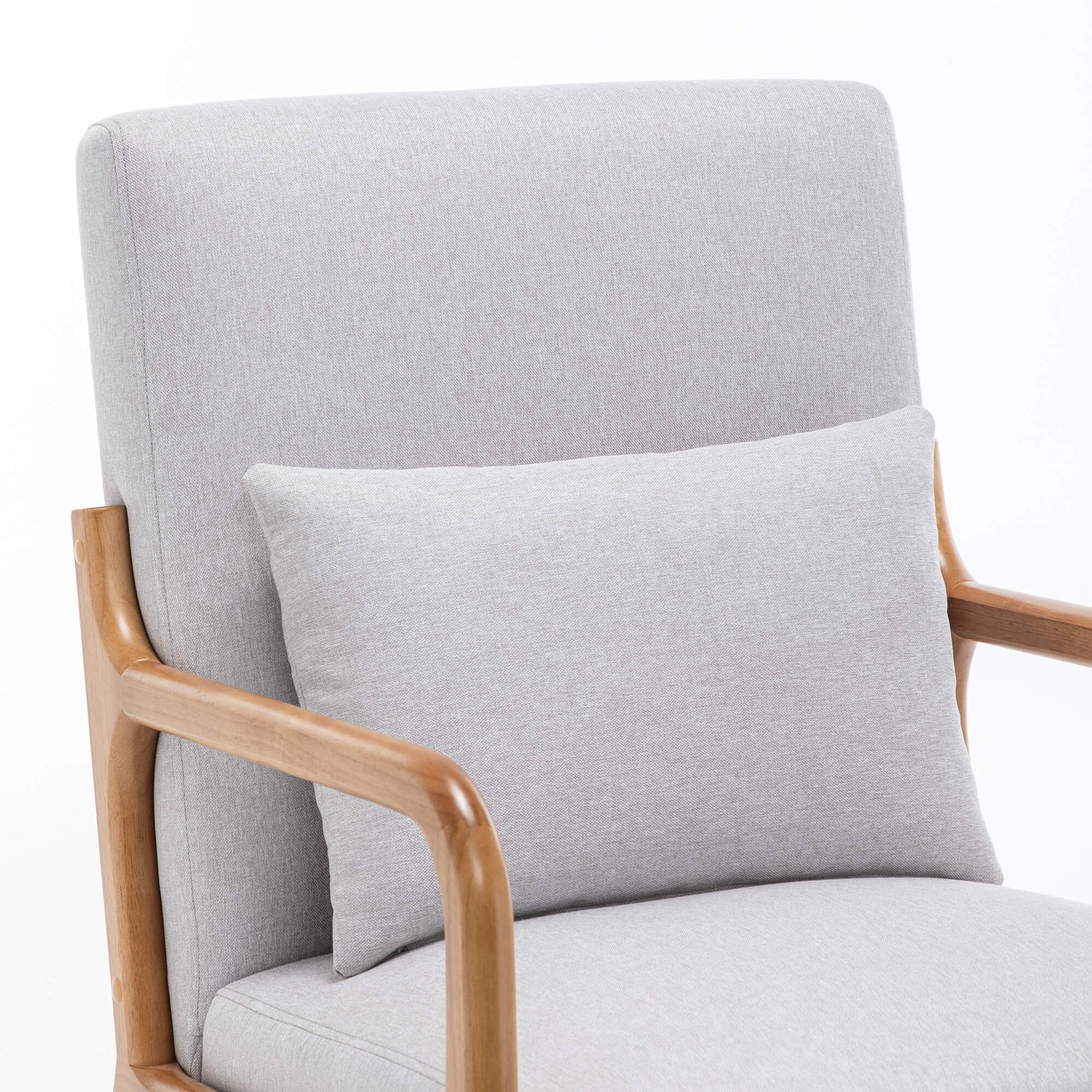 SEYNAR Mid-Century Modern Linen Accent Chair with Solid Wood Frame(Single/Set of 2)