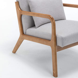 SEYNAR Mid-Century Modern Linen Accent Chair with Solid Wood Frame(Single/Set of 2)