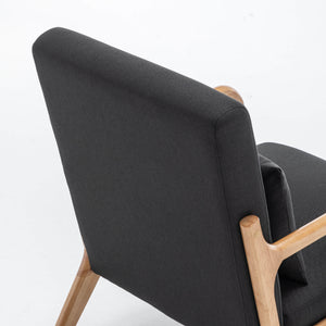SEYNAR Mid-Century Modern Linen Accent Chair with Solid Wood Frame(Single/Set of 2)