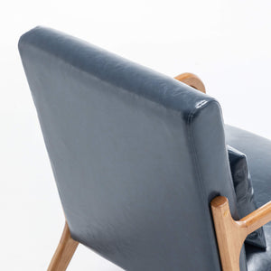 SEYNAR Mid-Century PU Leather Accent Chair with Lumbar Pillow(Single/Set of 2)