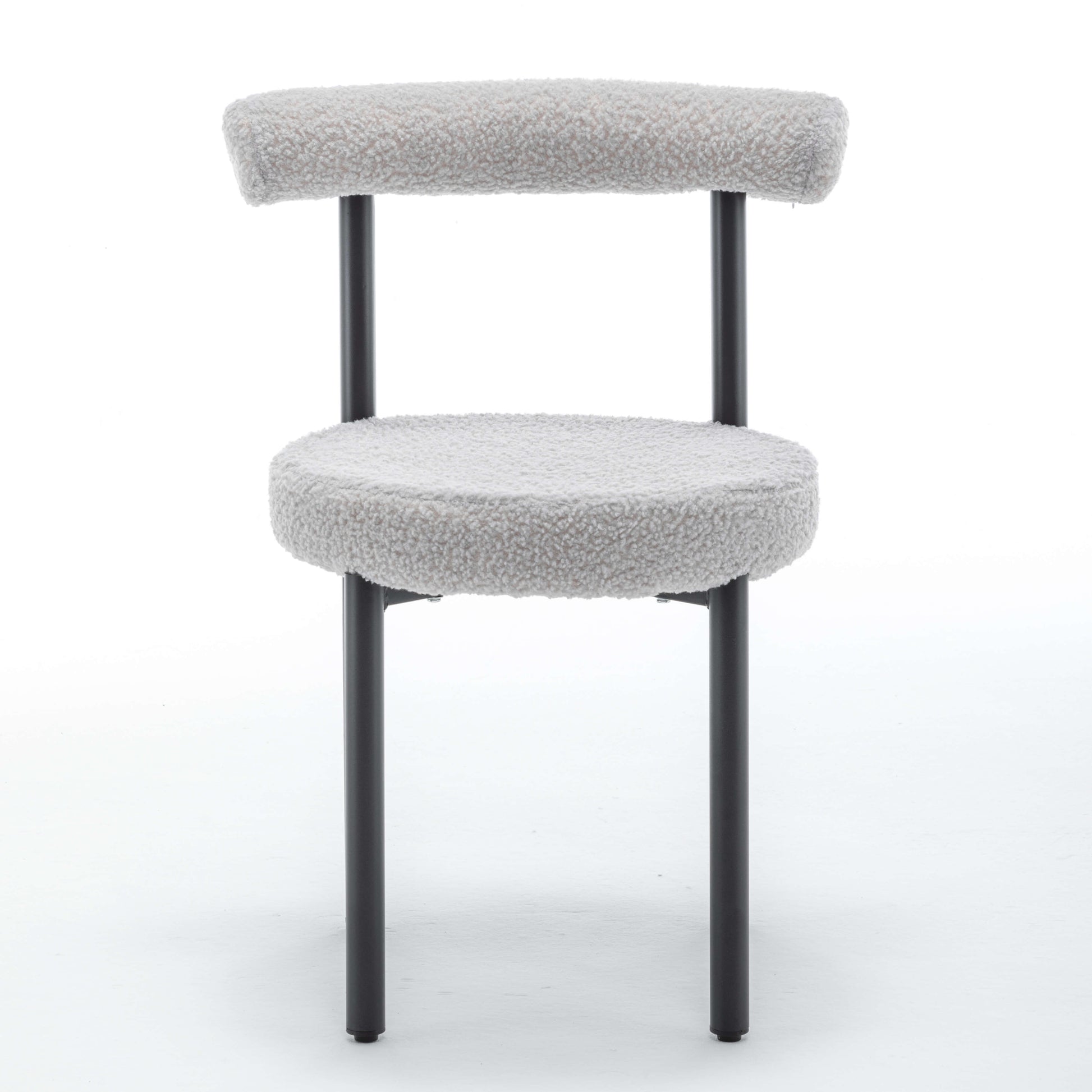 SEYNAR Modern Teddy Fabric Dining Chairs Set of 2/4/6, Minimalist Boucle Chairs