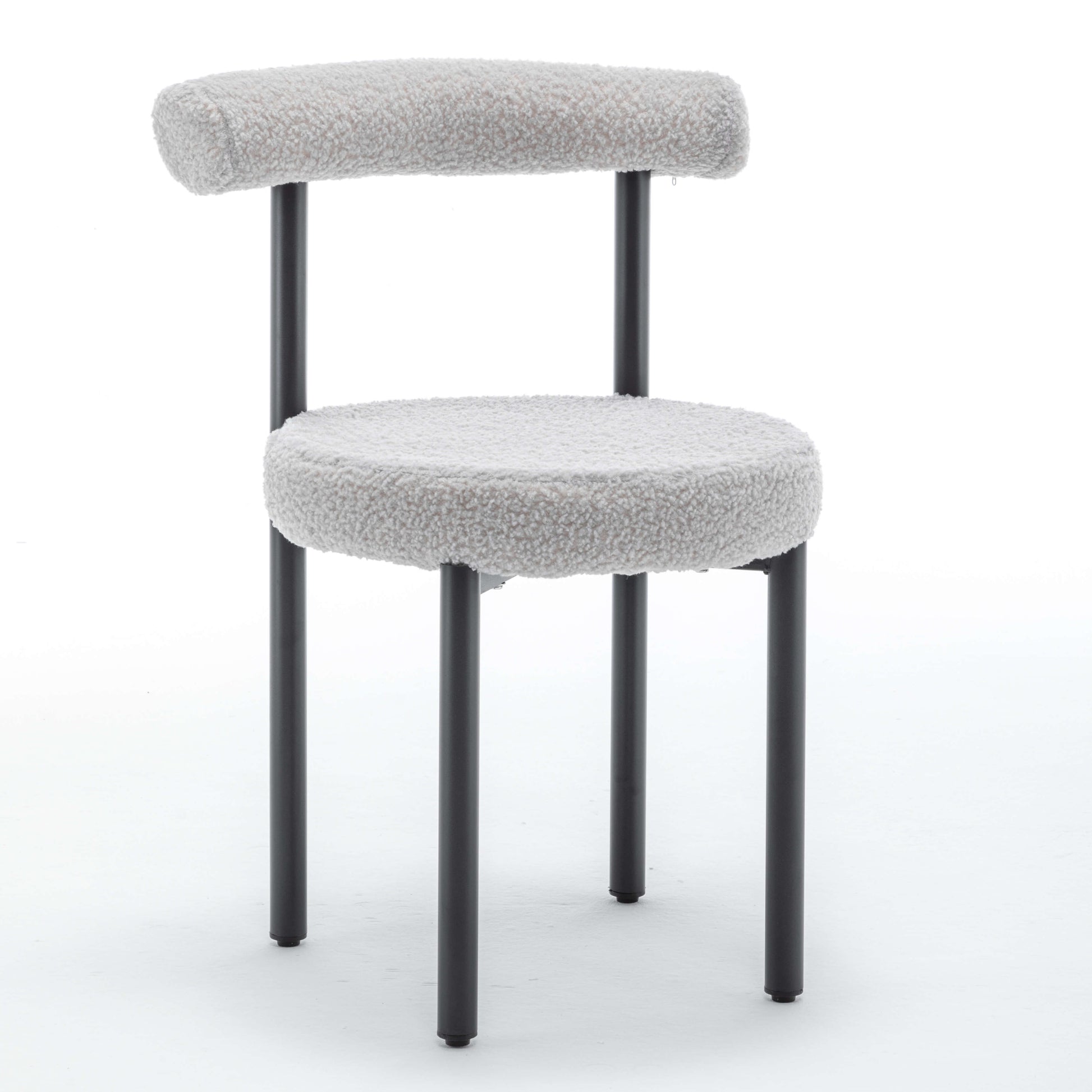 SEYNAR Modern Teddy Fabric Dining Chairs Set of 2/4/6, Minimalist Boucle Chairs