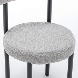 SEYNAR Modern Teddy Fabric Dining Chairs Set of 2/4/6, Minimalist Boucle Chairs