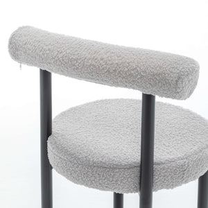 SEYNAR Modern Teddy Fabric Dining Chairs Set of 2/4/6, Minimalist Boucle Chairs