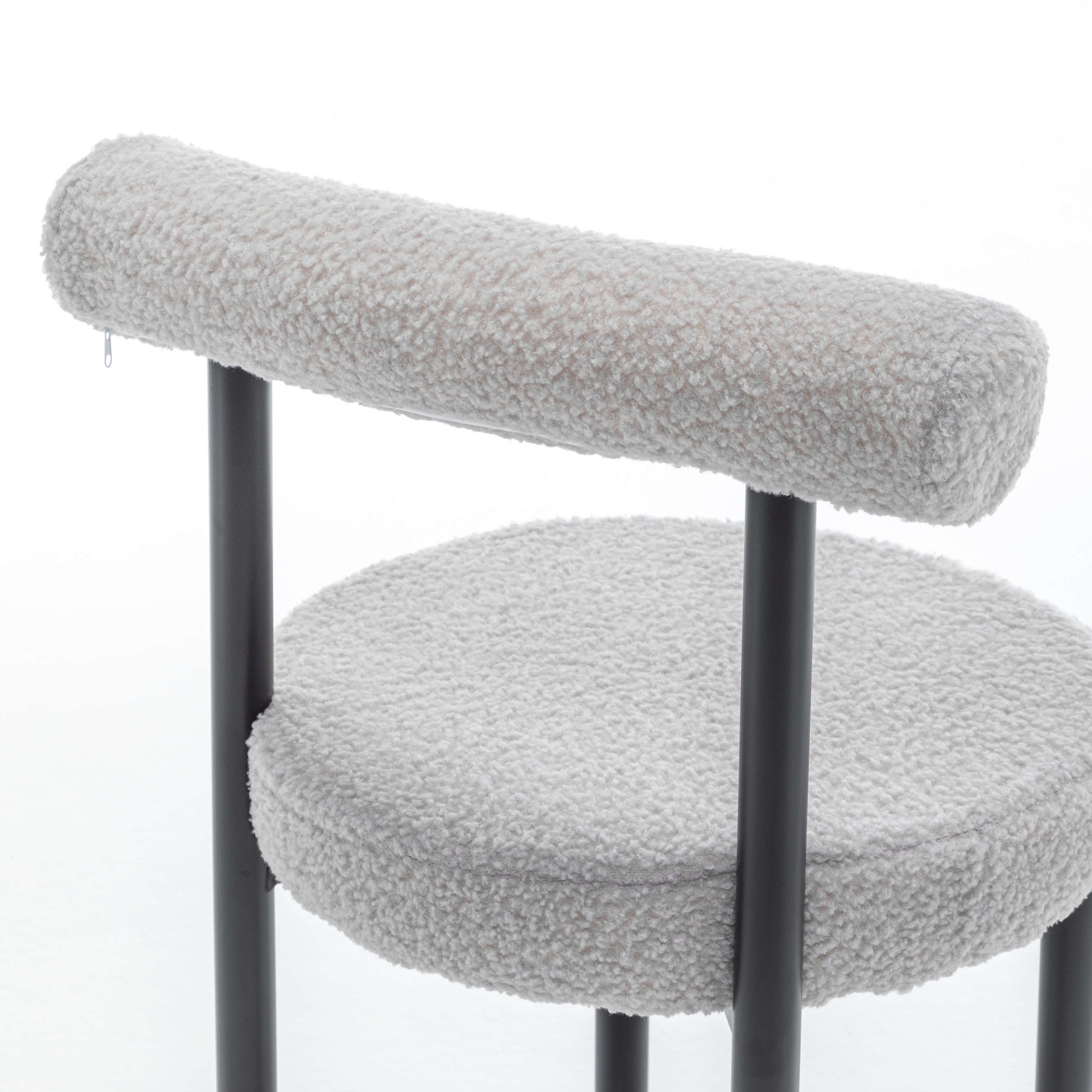 SEYNAR Modern Teddy Fabric Dining Chairs Set of 2/4/6, Minimalist Boucle Chairs
