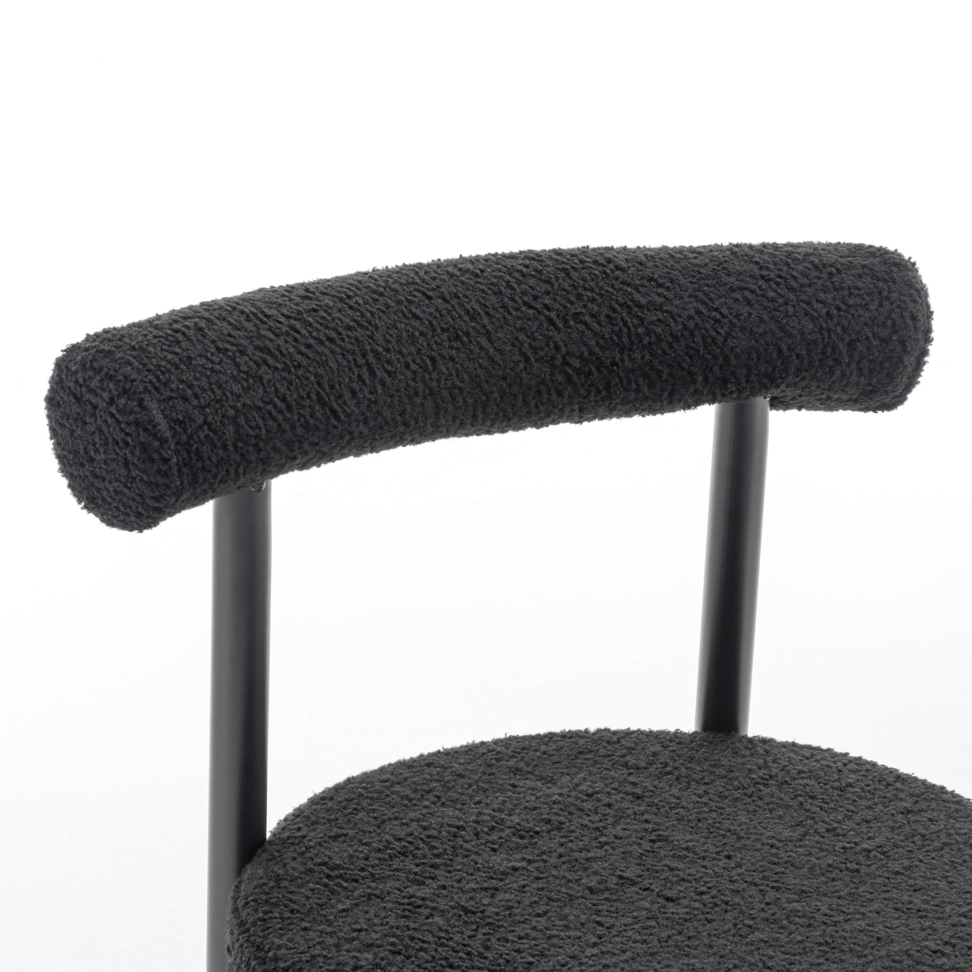 SEYNAR Modern Teddy Fabric Dining Chairs Set of 2/4/6, Minimalist Boucle Chairs